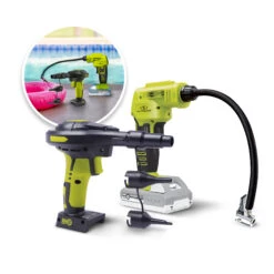 Sun Joe + Auto Joe 24V-AJC-AJV-LTE 24V* IONMAX High Volume Inflator & Portable Air Compressor Kit | W/ 2.0-Ah Battery + Charger, Storage Bag, 3 Inflation Adapters, And Nozzle Pin Attachments