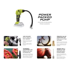 Sun Joe + Auto Joe 24V-AJC-AJV-LTE 24V* IONMAX High Volume Inflator & Portable Air Compressor Kit | W/ 2.0-Ah Battery + Charger, Storage Bag, 3 Inflation Adapters, And Nozzle Pin Attachments -Lennox Bliss Store 24V AJC LTE Functionscopy