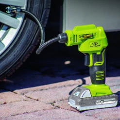 Sun Joe + Auto Joe 24V-AJC-AJV-LTE 24V* IONMAX High Volume Inflator & Portable Air Compressor Kit | W/ 2.0-Ah Battery + Charger, Storage Bag, 3 Inflation Adapters, And Nozzle Pin Attachments -Lennox Bliss Store 24V AJC MAX Lifestylecopy