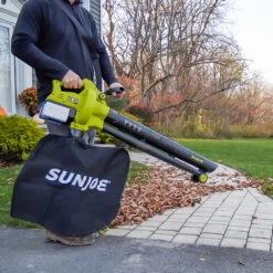 Sun Joe 24V-X2-BVM143 48-Volt* IONMAX Cordless Leaf Blower Vacuum Mulcher Kit | 163-MPH | 391-CFM | W/ 2 X 4.0-Ah Batteries + Dual Port Charger -Lennox Bliss Store 24V X2 BVM143 Lifestyle01