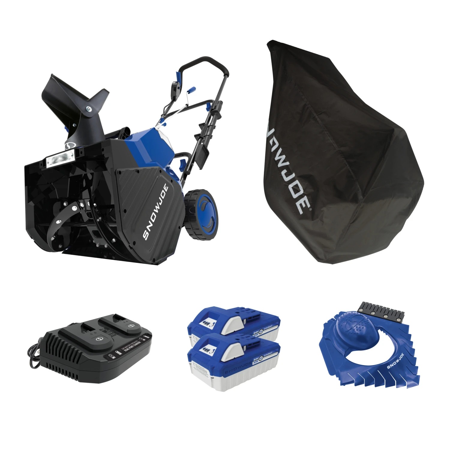 Snow Joe 24V-X2-SB18-TV1 48-Volt* IONMAX Snow Blower Bundle | W/ 2 X 4.0-Ah Batteries, Dual Port Charger, Cover, Ice Dozer, And Extended Warranty 3 Snow Joe 24V-X2-SB18-TV1 48-Volt* IONMAX Snow Blower Bundle | W/ 2 X 4.0-Ah Batteries, Dual Port Charger, Cover, Ice Dozer, And Extended Warranty