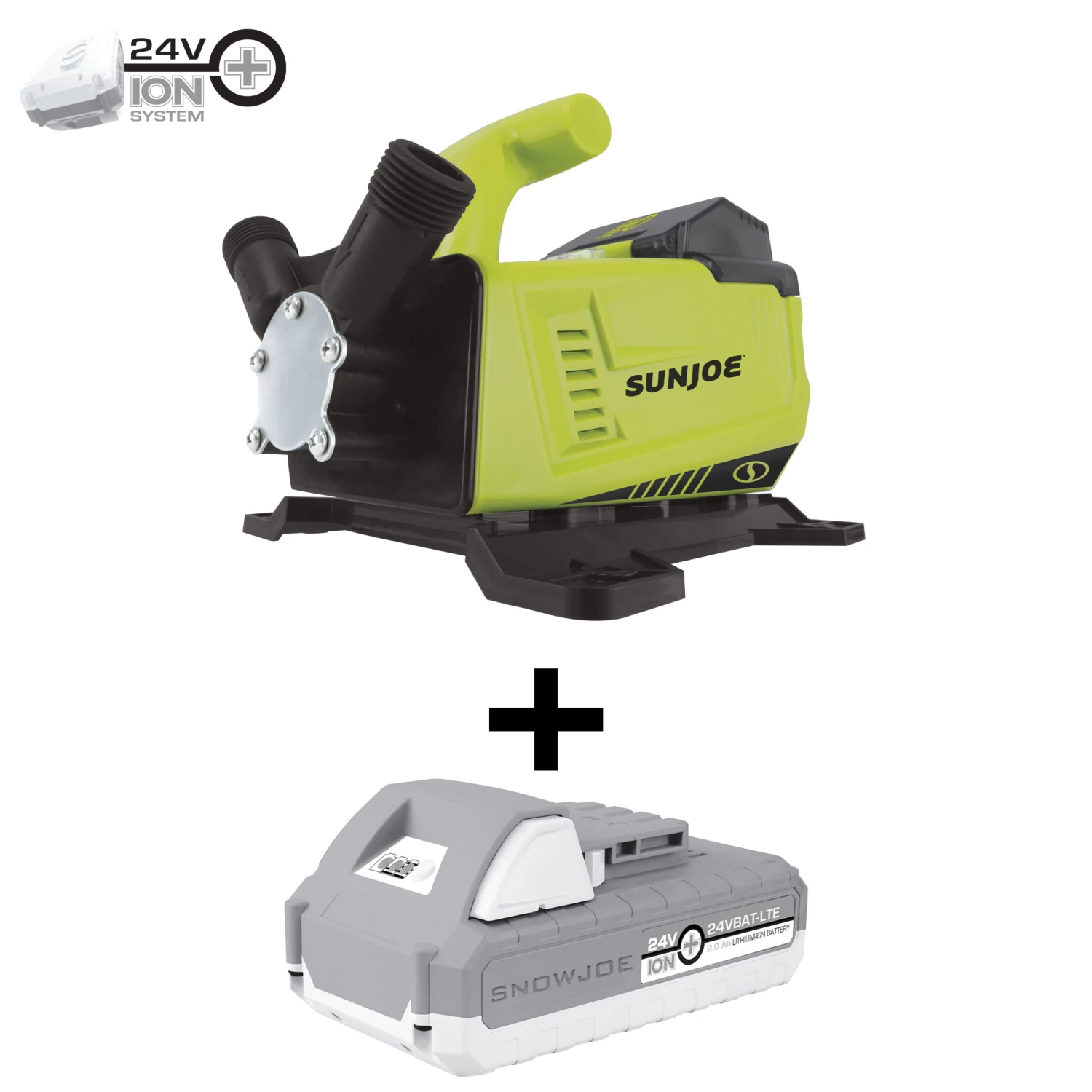 Sun Joe 24V-XFP5-LTE 24-Volt* IONMAX Cordless Transfer Pump Kit | 5.0-GPM | 13-Ft Suction Lift | 52-Ft Head Height | W/ 2.0-Ah Battery + Charger 3 Sun Joe 24V-XFP5-LTE 24-Volt* IONMAX Cordless Transfer Pump Kit | 5.0-GPM | 13-Ft Suction Lift | 52-Ft Head Height | W/ 2.0-Ah Battery + Charger