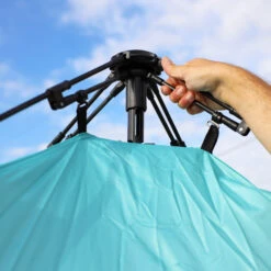 Bliss Hammocks BHT-A39-TO Pop-Up Beach Tent W/ Carry Bag | Sun Protectant & Wind Resistant, Durable, Breathable Mesh Walls | Collapsible Design (Teal & Orange) -Lennox Bliss Store 3Y4A0369