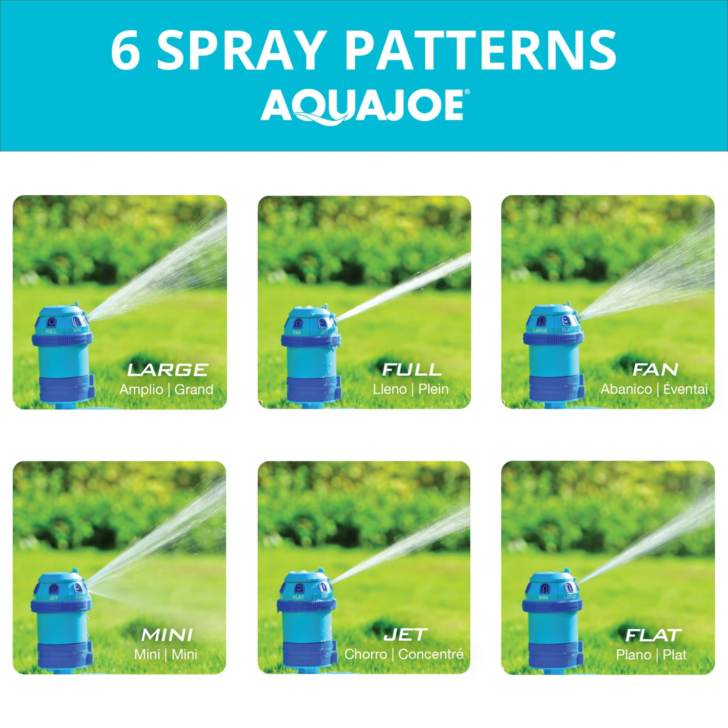Aqua Joe AJ-ISGD Turbo Drive 360° Sprinkler | Indestructible Zinc | 6 Spray Patterns | 5,300 Sq. Ft. Max Coverage 6 Aqua Joe AJ-ISGD Turbo Drive 360° Sprinkler | Indestructible Zinc | 6 Spray Patterns | 5,300 Sq. Ft. Max Coverage - Image 4