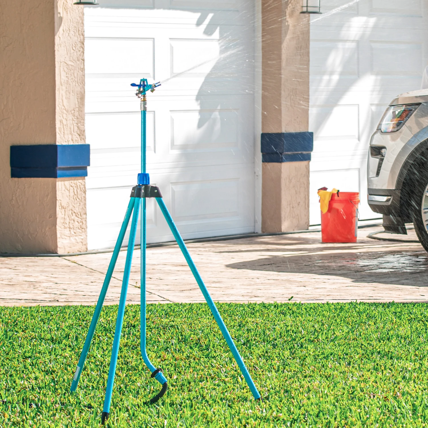 Aqua Joe AJ-IST72ZM Indestructible Zinc Impulse 360° Telescoping Tripod Sprinkler | Customizable Coverage | Extends From 42-72-inches | 1390 Sq Ft Max Coverage 8 Aqua Joe AJ-IST72ZM Indestructible Zinc Impulse 360° Telescoping Tripod Sprinkler | Customizable Coverage | Extends From 42-72-inches | 1390 Sq Ft Max Coverage - Image 6