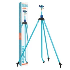 Aqua Joe AJ-IST72ZM Indestructible Zinc Impulse 360° Telescoping Tripod Sprinkler | Customizable Coverage | Extends From 42-72-inches | 1390 Sq Ft Max Coverage