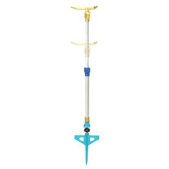 Aqua Joe AJ-ISTAS 3-Arm Brass Rotary 360-Degree Telescoping Sprinkler | 1390 Sq. Ft. Max Coverage -Lennox Bliss Store AJ ISTAS Image01
