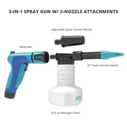 Aqua Joe AJ-SPXN 2-in-1 Hose-Powered Adjustable Foam Cannon Spray Gun Blaster With Spray Wash Quick-Connect To Any Garden Hose 19 Aqua Joe AJ-SPXN 2-in-1 Hose-Powered Adjustable Foam Cannon Spray Gun Blaster With Spray Wash Quick-Connect To Any Garden Hose -Lennox Bliss Store AJ SPXN1Main