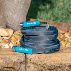 Aqua Joe AJFJH100-PRO Ultra Flexible Kink Free Fiberjacket Garden Hose | 100-Foot | Metal Fittings -Lennox Bliss Store AJFJH PRO Y Lifestyle01