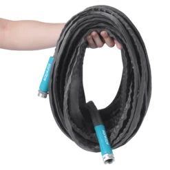 Aqua Joe AJFJH100-PRO Ultra Flexible Kink Free Fiberjacket Garden Hose | 100-Foot | Metal Fittings -Lennox Bliss Store AJFJH100 PROy Image02