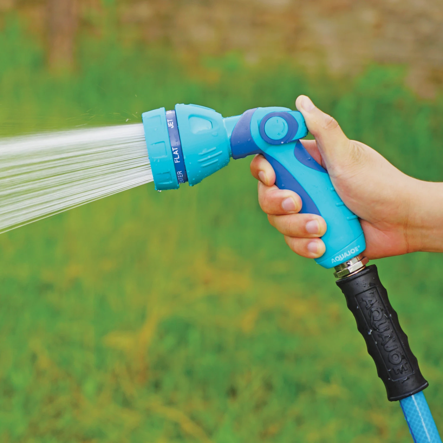 Aqua Joe AJHN101 Indestructible Series Non-Slip Grip Hose Nozzle | W/ Thumb Control & One Touch Smart Throttle | 7-Spray Patterns 6 Aqua Joe AJHN101 Indestructible Series Non-Slip Grip Hose Nozzle | W/ Thumb Control & One Touch Smart Throttle | 7-Spray Patterns - Image 4