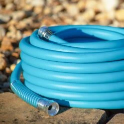 Aqua Joe AJPGH50-DWS Hybrid Polymer FLEX Kink Free Hose | 5/8 In | 50 Ft. | Lead Free -Lennox Bliss Store AJPGH50 DWS lifestyle01 1