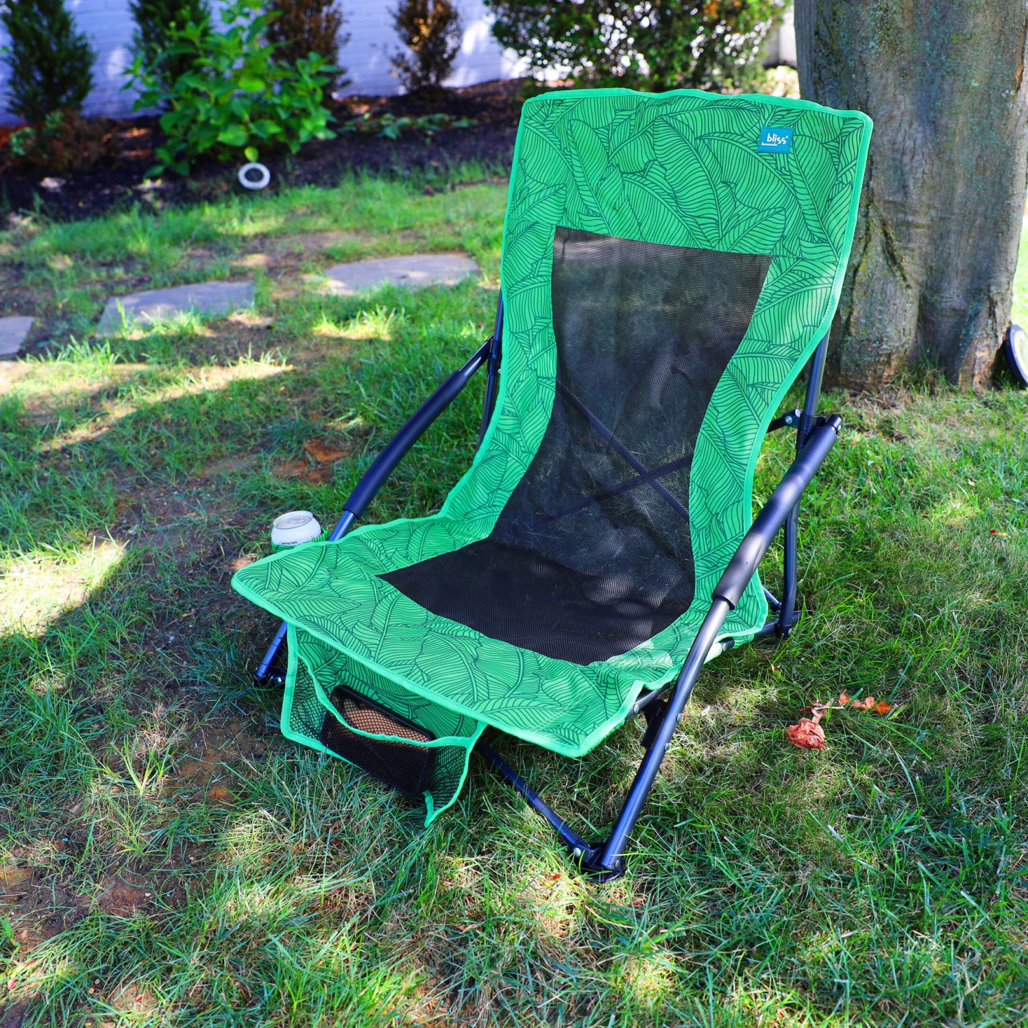 Bliss Hammocks BBC-353-GBL Collapsible Beach Chair W/ Cup Holder | Storage Bag Included | 275 Lb. Capacity (Green Banana Leaves) 14 Bliss Hammocks BBC-353-GBL Collapsible Beach Chair W/ Cup Holder | Storage Bag Included | 275 Lb. Capacity (Green Banana Leaves) - Image 12