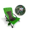 Bliss Hammocks BBC-353-GBL Collapsible Beach Chair W/ Cup Holder | Storage Bag Included | 275 Lb. Capacity (Green Banana Leaves) -Lennox Bliss Store BBC 353 GBL Hero Image01 3000x3000
