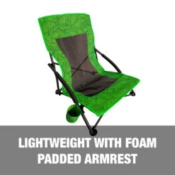 Bliss Hammocks BBC-353-GBL Collapsible Beach Chair W/ Cup Holder | Storage Bag Included | 275 Lb. Capacity (Green Banana Leaves) 19 Bliss Hammocks BBC-353-GBL Collapsible Beach Chair W/ Cup Holder | Storage Bag Included | 275 Lb. Capacity (Green Banana Leaves) -Lennox Bliss Store BBC 353 GBL 02