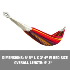 Bliss Hammocks BH-400-TS Hammock In A Bag W/ Rope Loops & Hanging Hardware | 40-in. Wide | 220 Lb. Capacity (Tequila Sunrise) -Lennox Bliss Store BH 400D TS
