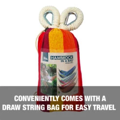 Bliss Hammocks BH-400-TS Hammock In A Bag W/ Rope Loops & Hanging Hardware | 40-in. Wide | 220 Lb. Capacity (Tequila Sunrise) -Lennox Bliss Store BH 400D TS BAG 1