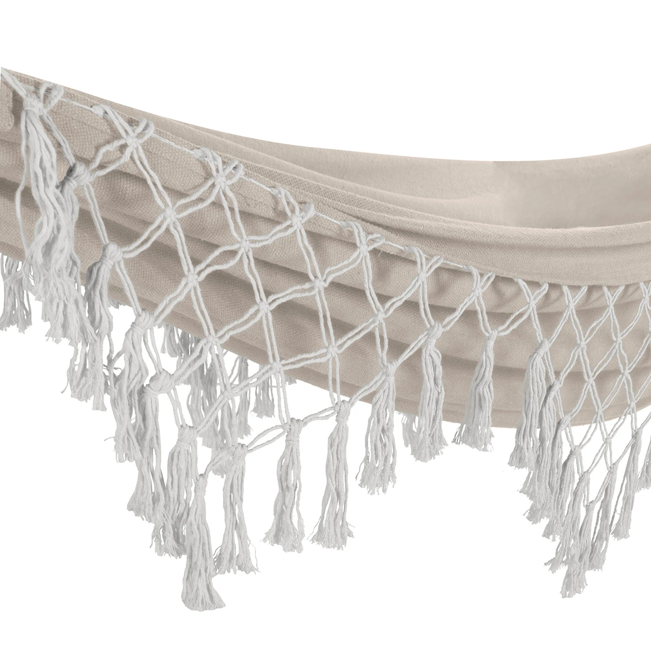 Bliss Hammocks BH-400WFRCA Brazilian Style Hammock In A Bag W/ Fringe & Hanging Hardware | 40-in. Wide | 250 Lb. Capacity 5 Bliss Hammocks BH-400WFRCA Brazilian Style Hammock In A Bag W/ Fringe & Hanging Hardware | 40-in. Wide | 250 Lb. Capacity - Image 3