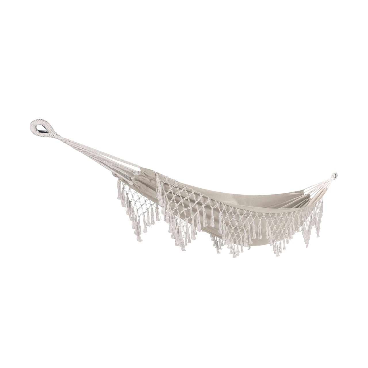 Bliss Hammocks BH-400WFRCA Brazilian Style Hammock In A Bag W/ Fringe & Hanging Hardware | 40-in. Wide | 250 Lb. Capacity 4 Bliss Hammocks BH-400WFRCA Brazilian Style Hammock In A Bag W/ Fringe & Hanging Hardware | 40-in. Wide | 250 Lb. Capacity - Image 2