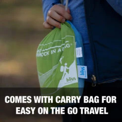 Bliss Hammocks BH-406ST-MM Hammock In A Bag W/ Carabiners & Tree Straps | 54-in. Wide | Weather Resistant | 350 Lb. Capacity (Mermaid) -Lennox Bliss Store BH 406ST MMImage03