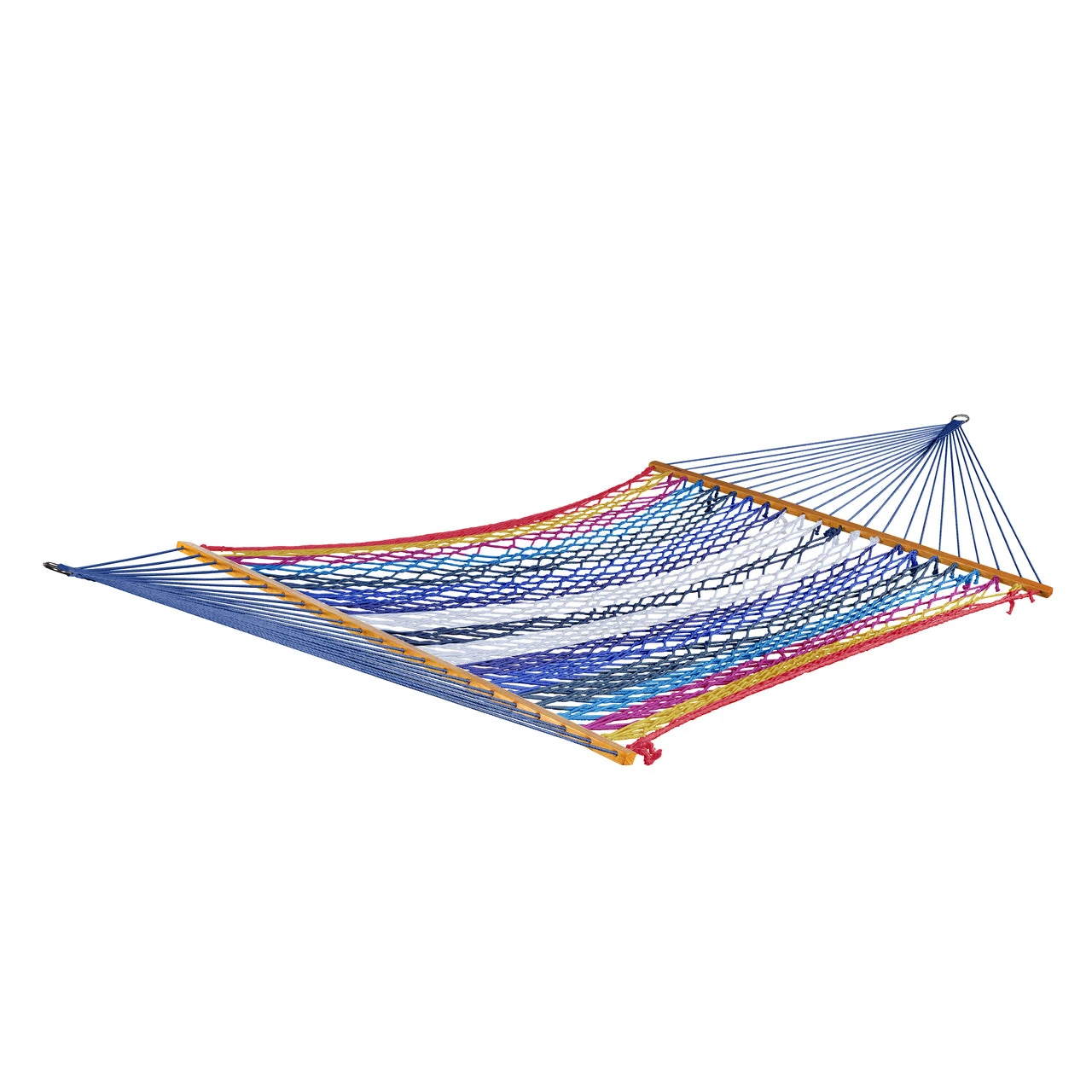 Bliss Hammocks BH-409M Multi-Color Rope Hammock W/ Spreader Bars & Hanging Hardware | 55-in. Wide | 450 Lb. Capacity 3 Bliss Hammocks BH-409M Multi-Color Rope Hammock W/ Spreader Bars & Hanging Hardware | 55-in. Wide | 450 Lb. Capacity