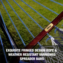 Bliss Hammocks BH-409M Multi-Color Rope Hammock W/ Spreader Bars & Hanging Hardware | 55-in. Wide | 450 Lb. Capacity 9 Bliss Hammocks BH-409M Multi-Color Rope Hammock W/ Spreader Bars & Hanging Hardware | 55-in. Wide | 450 Lb. Capacity -Lennox Bliss Store BH 409M LS CU spreaderbar