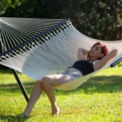 Bliss Hammocks BH-415 Weekender Deluxe 2-Person Hammock W/ Spreader Bars & Hanging Hardware | 55-in. Wide | 450 Lb. Capacity -Lennox Bliss Store BH 415 88