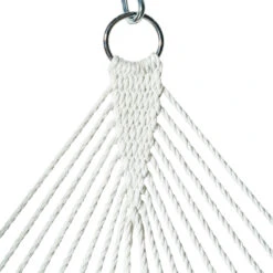 Bliss Hammocks BQO-487 Reversible 2-Person Quilted Hammock W/ Spreader Bars, Pillow & Hanging Hardware | 55-in. Wide | 420 Lb. Capacity (Green Stripes) -Lennox Bliss Store BHG DETAIL Image3547