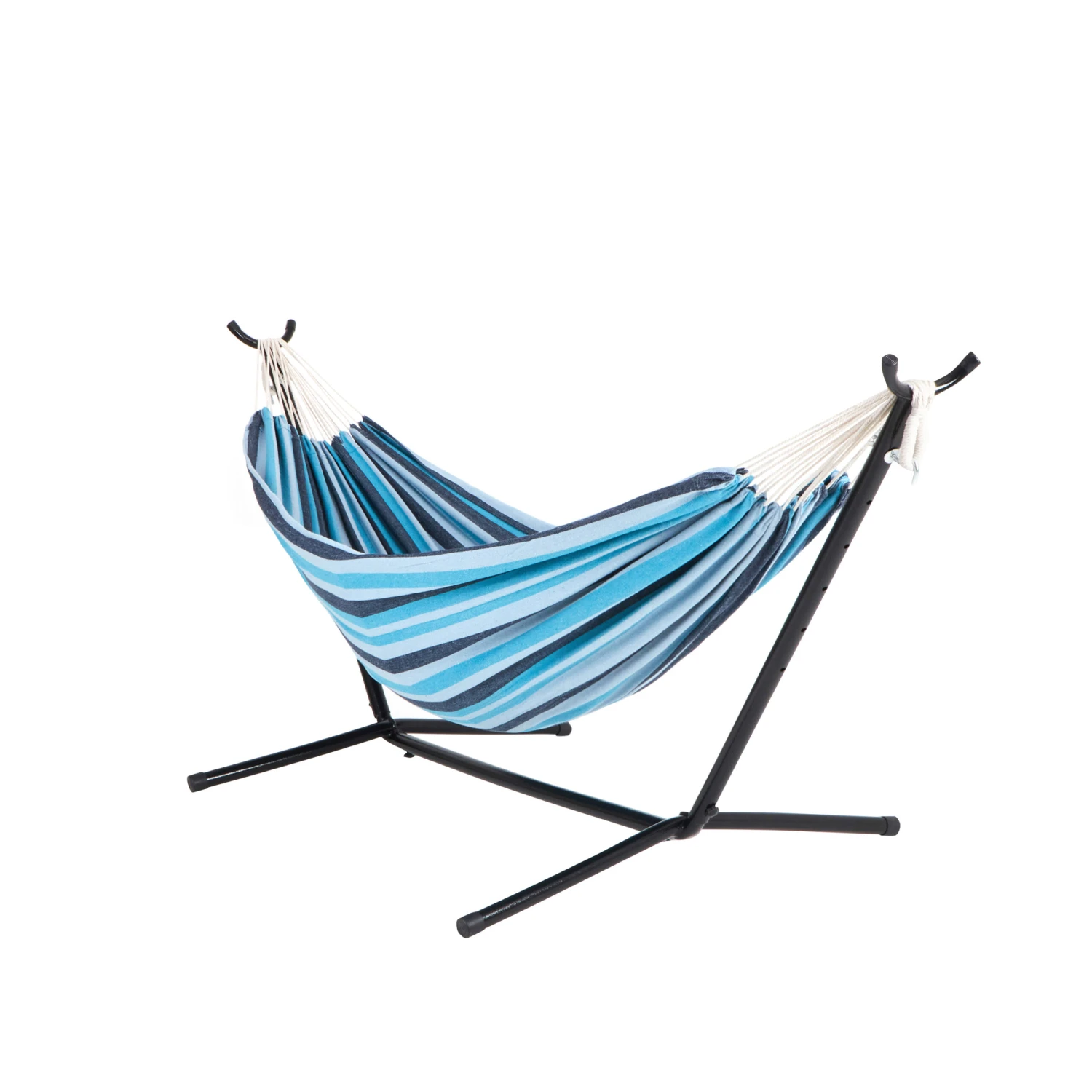 Bliss Hammocks BHST-401-NS Hammock & Built-in Stand W/ Carrying Case & Hanging Hardware | 60-in. Wide | 400 Lb. Capacity (Nautical Stripe) 3 Bliss Hammocks BHST-401-NS Hammock & Built-in Stand W/ Carrying Case & Hanging Hardware | 60-in. Wide | 400 Lb. Capacity (Nautical Stripe) - Image 2
