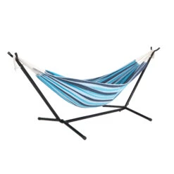 Bliss Hammocks BHST-401-NS Hammock & Built-in Stand W/ Carrying Case & Hanging Hardware | 60-in. Wide | 400 Lb. Capacity (Nautical Stripe)