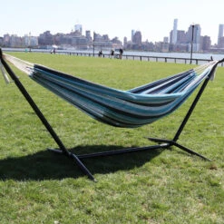 Bliss Hammocks BHST-401-NS Hammock & Built-in Stand W/ Carrying Case & Hanging Hardware | 60-in. Wide | 400 Lb. Capacity (Nautical Stripe) 14 Bliss Hammocks BHST-401-NS Hammock & Built-in Stand W/ Carrying Case & Hanging Hardware | 60-in. Wide | 400 Lb. Capacity (Nautical Stripe) -Lennox Bliss Store BHST 401 NS2