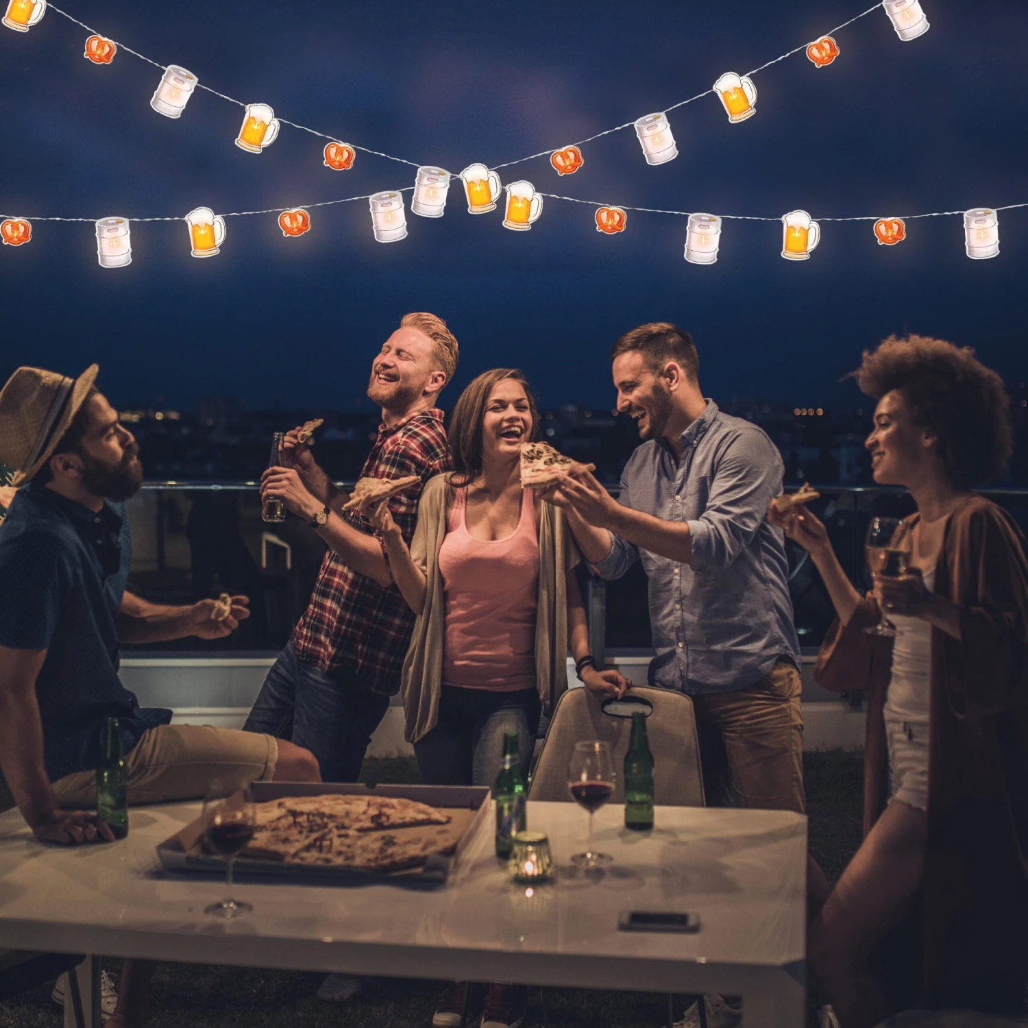 Bliss Outdoors BSL-300-BKP Themed String Lights W/ Hanging Clips | 12-Foot | 20 LEDs & Remote | 8 Lighting Modes W/ Timer | Waterproof IP44 (Beer & Pretzel) 5 Bliss Outdoors BSL-300-BKP Themed String Lights W/ Hanging Clips | 12-Foot | 20 LEDs & Remote | 8 Lighting Modes W/ Timer | Waterproof IP44 (Beer & Pretzel) - Image 4