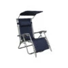 Bliss Hammocks GBC-026-NVY Gravity Free Beach Chair W/ Pillow & Canopy | 26-in. Wide | Weather & Rust Resistant | 300 Lb. Capacity (Navy)