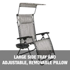 Bliss Hammocks GFC-451WP Gravity Free Chair W/ Canopy , Drink Tray, & Pillow | 30-in. Wide XL | Weather & Rust Resistant | 360 Lb. Capacity 12 Bliss Hammocks GFC-451WP Gravity Free Chair W/ Canopy , Drink Tray, & Pillow | 30-in. Wide XL | Weather & Rust Resistant | 360 Lb. Capacity -Lennox Bliss Store GFC 451WP PDPImage3