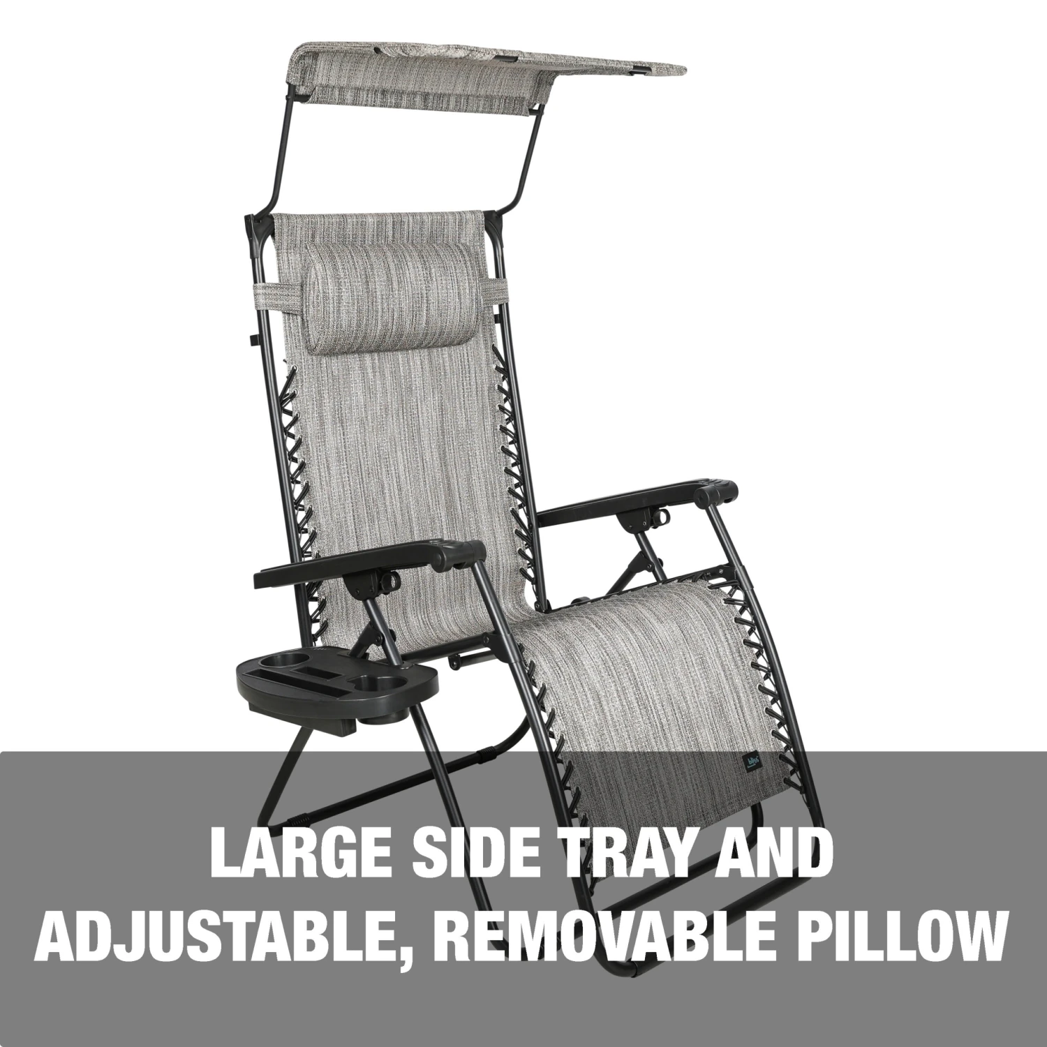 Bliss Hammocks GFC-451WP Gravity Free Chair W/ Canopy , Drink Tray, & Pillow | 30-in. Wide XL | Weather & Rust Resistant | 360 Lb. Capacity 5 Bliss Hammocks GFC-451WP Gravity Free Chair W/ Canopy , Drink Tray, & Pillow | 30-in. Wide XL | Weather & Rust Resistant | 360 Lb. Capacity - Image 3