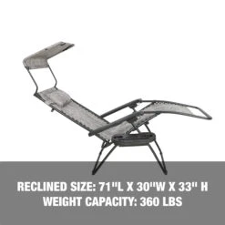 Bliss Hammocks GFC-451WP Gravity Free Chair W/ Canopy , Drink Tray, & Pillow | 30-in. Wide XL | Weather & Rust Resistant | 360 Lb. Capacity 13 Bliss Hammocks GFC-451WP Gravity Free Chair W/ Canopy , Drink Tray, & Pillow | 30-in. Wide XL | Weather & Rust Resistant | 360 Lb. Capacity -Lennox Bliss Store GFC 451WP PDPImage5