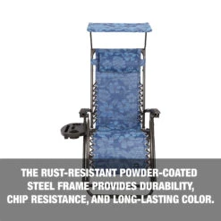 Bliss Hammocks GFC-465BF Gravity Free Chair W/ Canopy, Pillow, & Drink Tray | 26-in. Wide | Weather & Rust Resistant | 300 Lb. Capacity -Lennox Bliss Store GFC 465BF PDPImage1