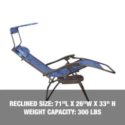 Bliss Hammocks GFC-465BF Gravity Free Chair W/ Canopy, Pillow, & Drink Tray | 26-in. Wide | Weather & Rust Resistant | 300 Lb. Capacity -Lennox Bliss Store GFC 465BF PDPImage4