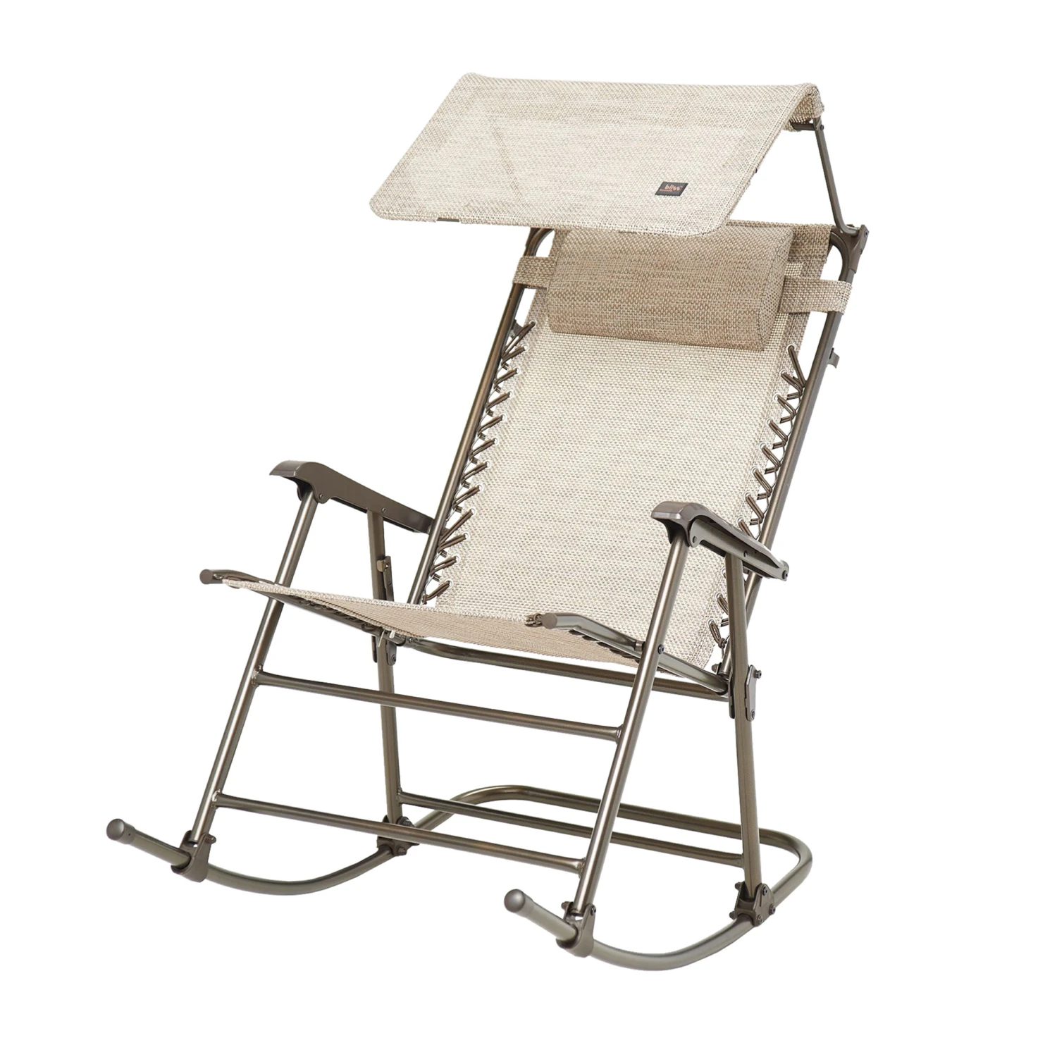 Bliss Hammocks GFR-091S Deluxe Rocking Chair W/ Canopy & Pillow | 27-in. Wide | Weather & Rust Resistant | 300 Lb. Capacity (Sand) 3 Bliss Hammocks GFR-091S Deluxe Rocking Chair W/ Canopy & Pillow | 27-in. Wide | Weather & Rust Resistant | 300 Lb. Capacity (Sand)