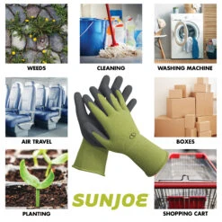 Sun Joe GGNP-S3 Nitrile-Palm Reusable/Washable Gloves For Gardening, DIY Work, Cleaning, And More | Tactile | One Size Fits Most | 3-Pack (Green) 13 Sun Joe GGNP-S3 Nitrile-Palm Reusable/Washable Gloves For Gardening, DIY Work, Cleaning, And More | Tactile | One Size Fits Most | 3-Pack (Green) -Lennox Bliss Store GraphicforNitrileGlove 1