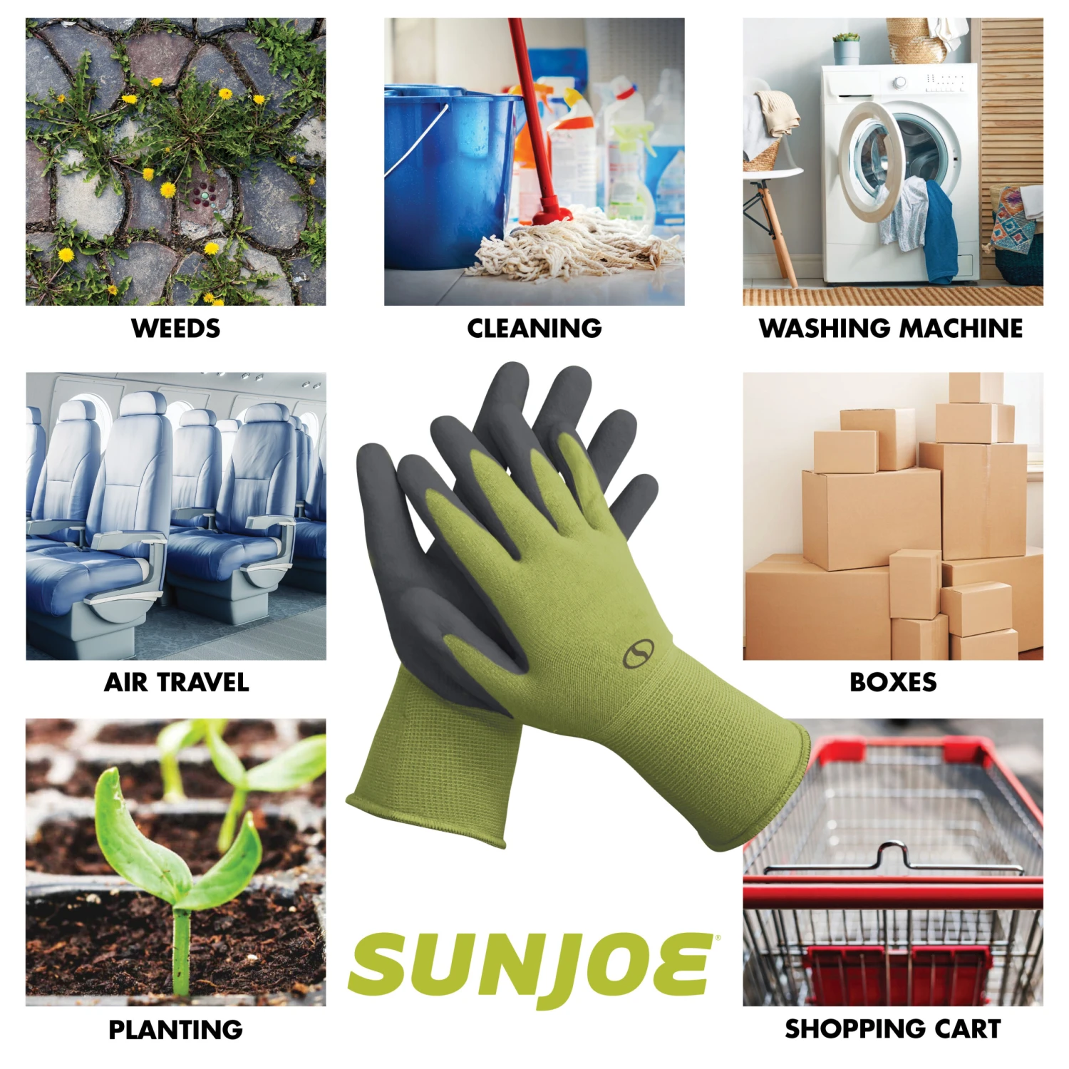 Sun Joe GGNP-S3 Nitrile-Palm Reusable/Washable Gloves For Gardening, DIY Work, Cleaning, And More | Tactile | One Size Fits Most | 3-Pack (Green) 8 Sun Joe GGNP-S3 Nitrile-Palm Reusable/Washable Gloves For Gardening, DIY Work, Cleaning, And More | Tactile | One Size Fits Most | 3-Pack (Green) - Image 6