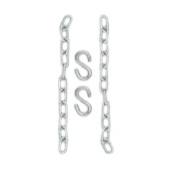 Bliss Hammocks HA-503 Set Of 2 18-in Metal Chains & 2 Metal S Hooks | For Use W/ Hammocks