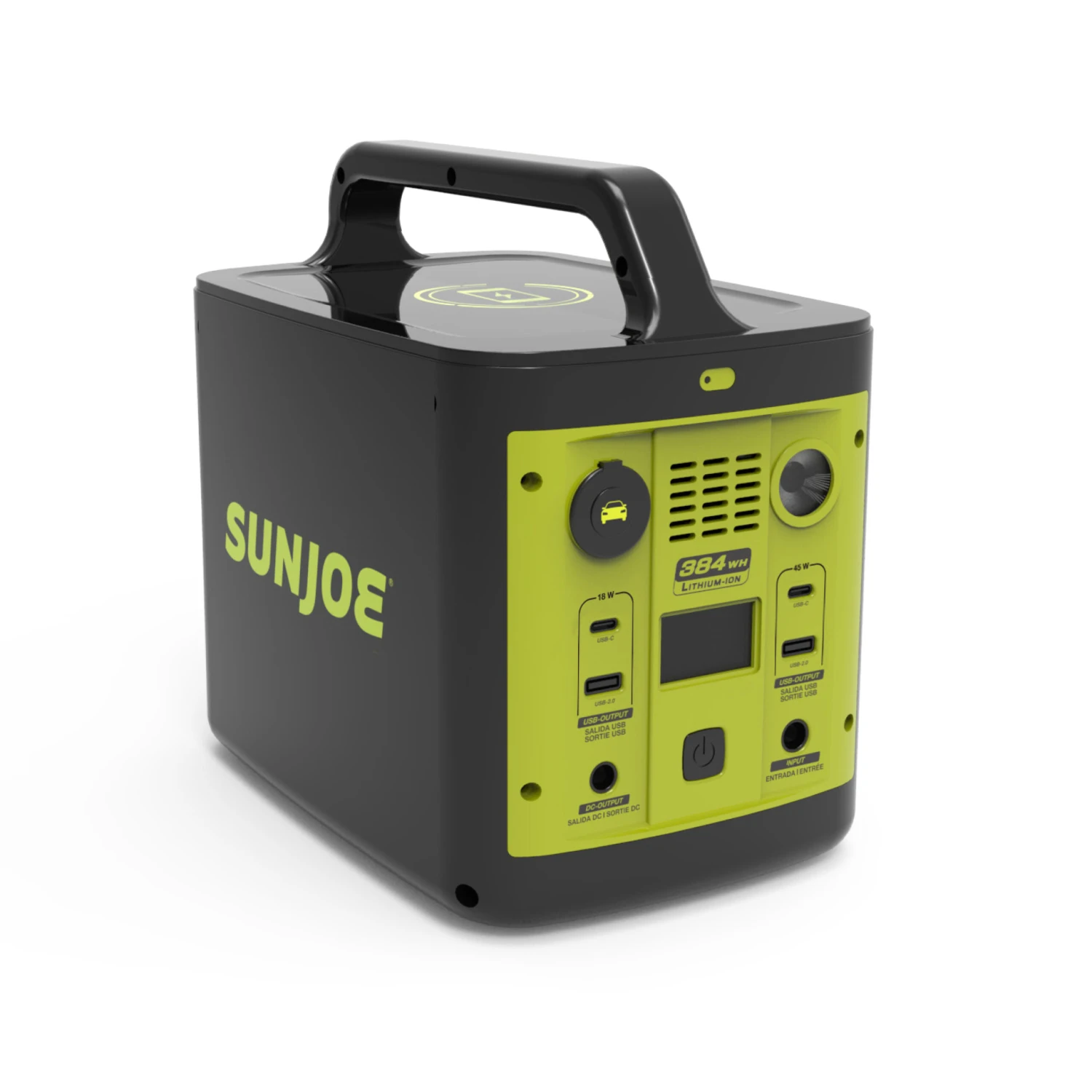 Sun Joe PPG400 384WH 6-Amp Portable Power Generator Station | W/ 1/110v 2.5-Amp Pure Sine AC Outlet, Wireless Charging, 1/5-V USB Type A, 2/5-V USB Type C, 1/10-Amp 12-V DC, LED Light, LCD Display 4 Sun Joe PPG400 384WH 6-Amp Portable Power Generator Station | W/ 1/110v 2.5-Amp Pure Sine AC Outlet, Wireless Charging, 1/5-V USB Type A, 2/5-V USB Type C, 1/10-Amp 12-V DC, LED Light, LCD Display - Image 2