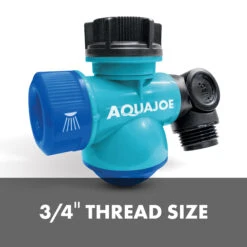 Aqua Joe SJI-MFGA1-AQU Multi-Function Outdoor Faucet And Garden Hose Tap Connector, Blue -Lennox Bliss Store SJI MFGA1 PDP Image04 1