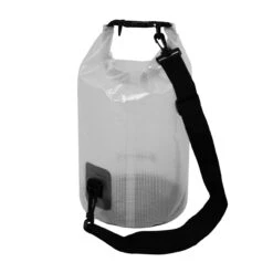 TrailGear TG-800-10BK Heavy-Duty Transparent Dry Bag | Roll-Top Closure Design | Lightweight W/ Shoulder Strap | 10 Liter (Black)