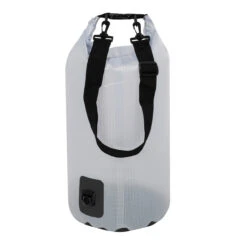 TrailGear TG-800-20-BK Heavy-Duty Transparent Dry Bag | Roll-Top Closure Design | Lightweight W/ Shoulder Strap | 20 Liter (Black)
