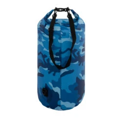 TrailGear TG-802-20-BLU Heavy-Duty Camouflaged Dry Bag | Roll-Top Closure Design | Lightweight W/ Shoulder Strap | 20 L (Blue Camo)