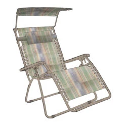 Bliss Hammocks Q-030C-MS Gravity Free Chair W/ Canopy & Pillow | 30-in. Wide XL | Weather & Rust Resistant | 360 Lb. Capacity (Multi Stripe)