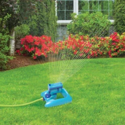 Aqua Joe AJ-OSPR20WT-AQU 20-Nozzle 360-Degree Adjustable Gear Driven Oscillating Sprinkler 11 Aqua Joe AJ-OSPR20WT-AQU 20-Nozzle 360-Degree Adjustable Gear Driven Oscillating Sprinkler -Lennox Bliss Store aj ospr20wt lifestyle