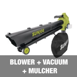 Sun Joe 24V-X2-BVM143 48-Volt* IONMAX Cordless Leaf Blower Vacuum Mulcher Kit | 163-MPH | 391-CFM | W/ 2 X 4.0-Ah Batteries + Dual Port Charger -Lennox Bliss Store cfhgydftgbhf 2